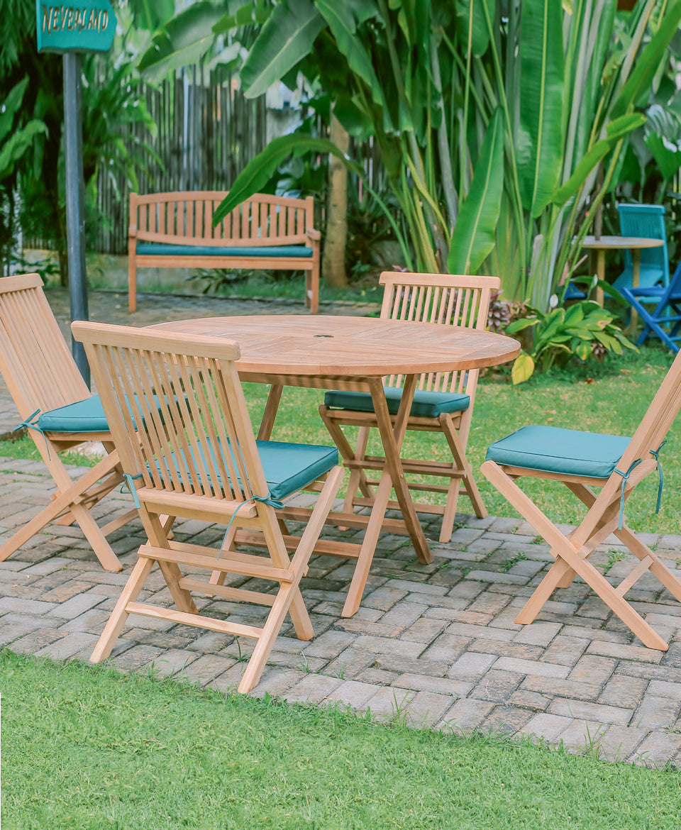 Teak Doncaster 6 Seater Round 1.5m with Belgrave Stacking Chairs/Hanton Chairs & Hanton Arm Chairs  (Garden / Outdoor Dining Set)