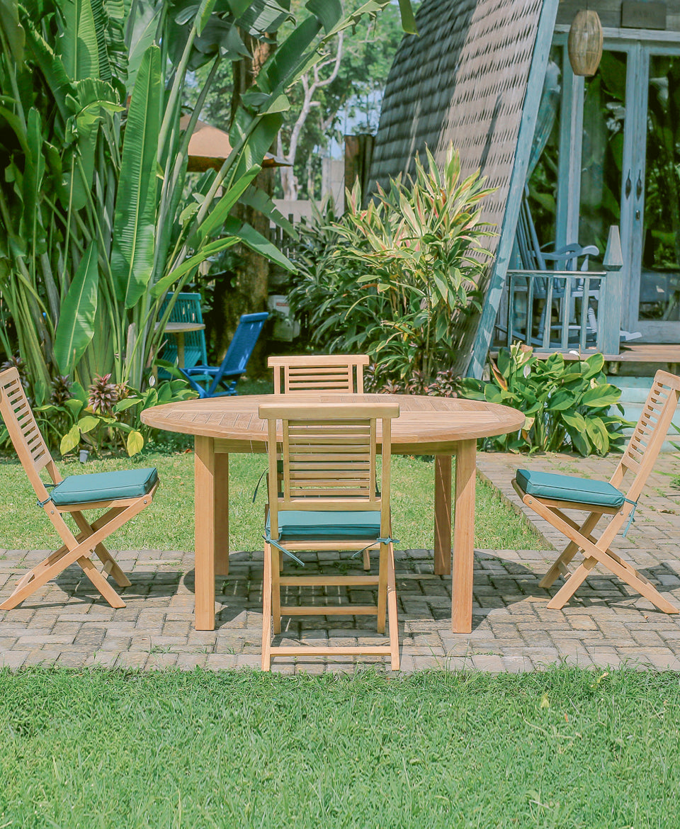 Teak Doncaster 6 Seater Round 1.5m with Belgrave Stacking Chairs/Hanton Chairs & Hanton Arm Chairs  (Garden / Outdoor Dining Set)