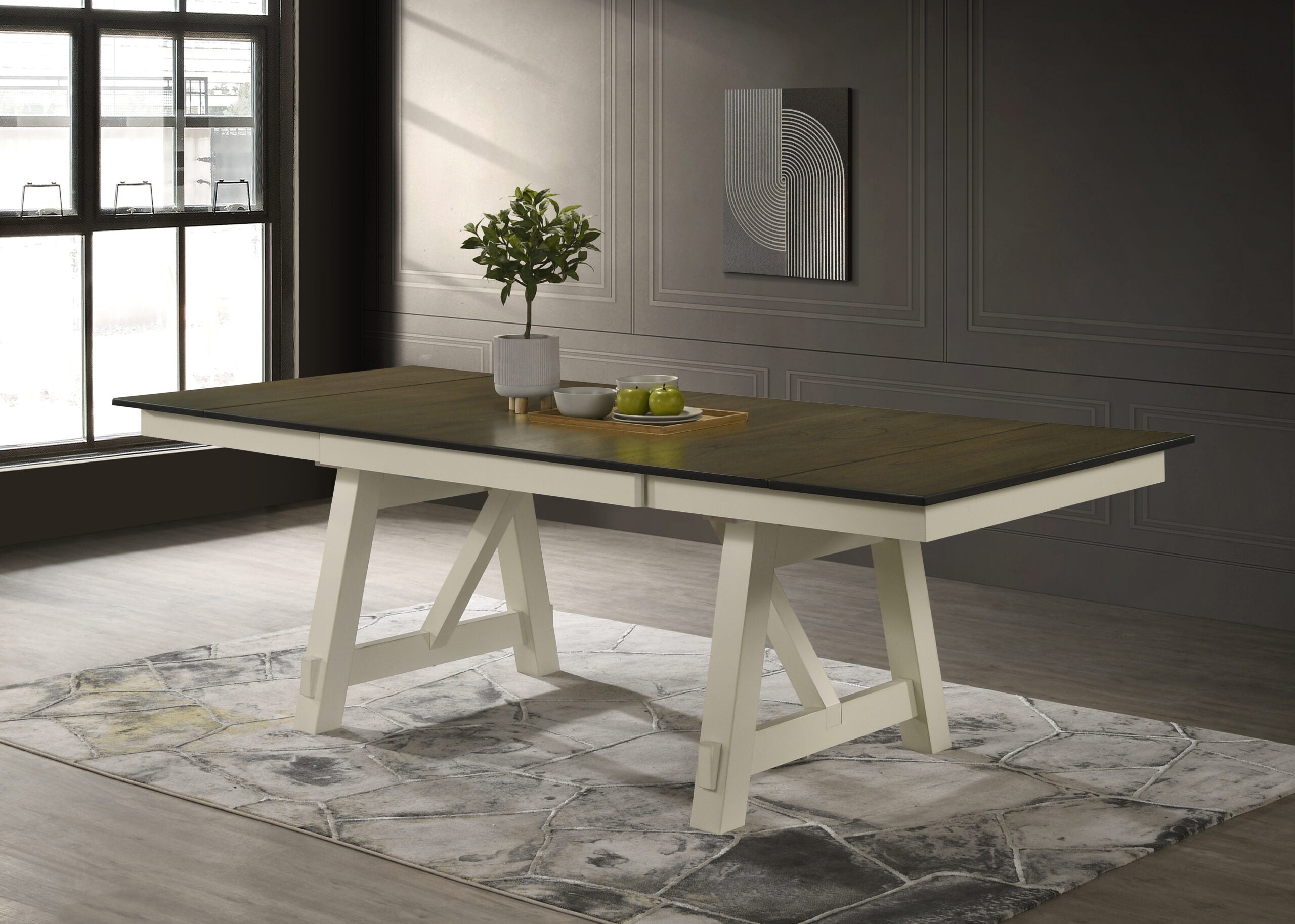 8 Seater Hamilton Wooden Dining Extendable Table 1.96m to 2.40m Set