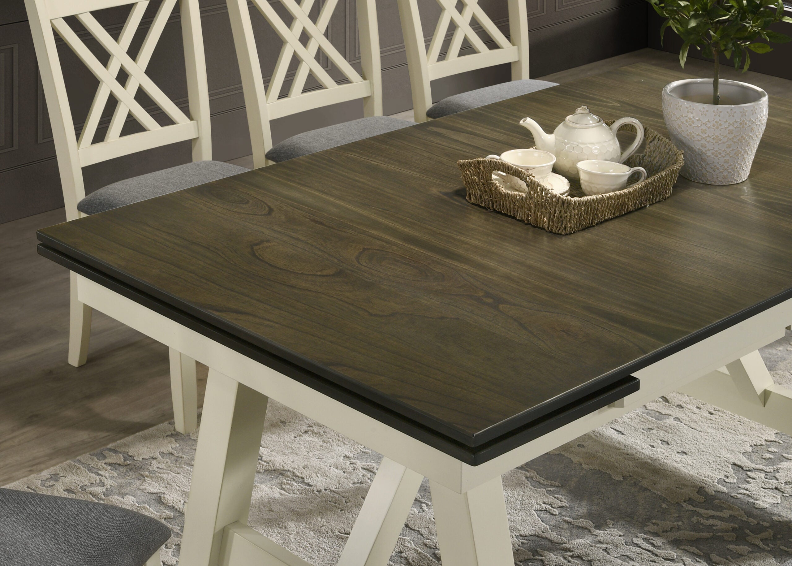 8 Seater Hamilton Wooden Dining Extendable Table 1.96m to 2.40m Set