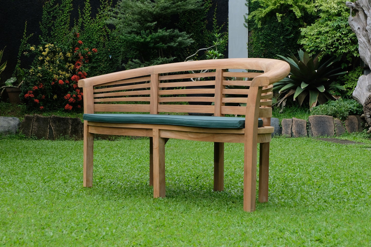 Banana Extra Thick Teak Garden Bench Horizontal Slats, 1.67m ( Outdoor / Patio Bench)