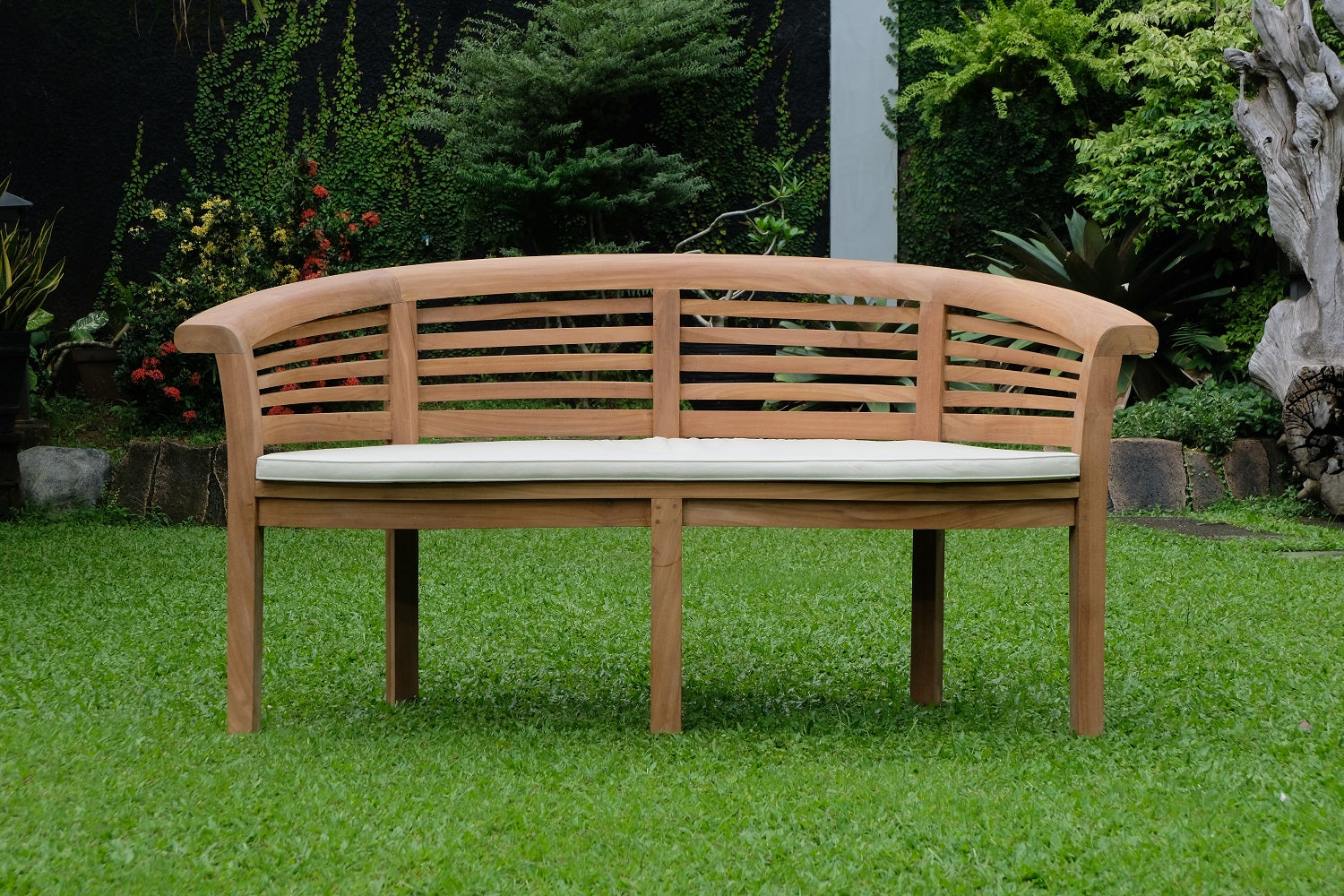 Banana Extra Thick Teak Garden Bench Horizontal Slats, 1.67m ( Outdoor / Patio Bench)