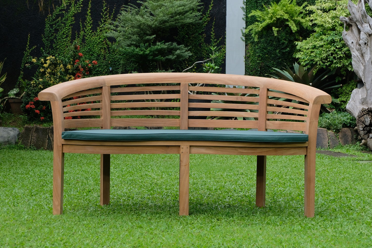 Banana Extra Thick Teak Garden Bench Horizontal Slats, 1.67m ( Outdoor / Patio Bench)
