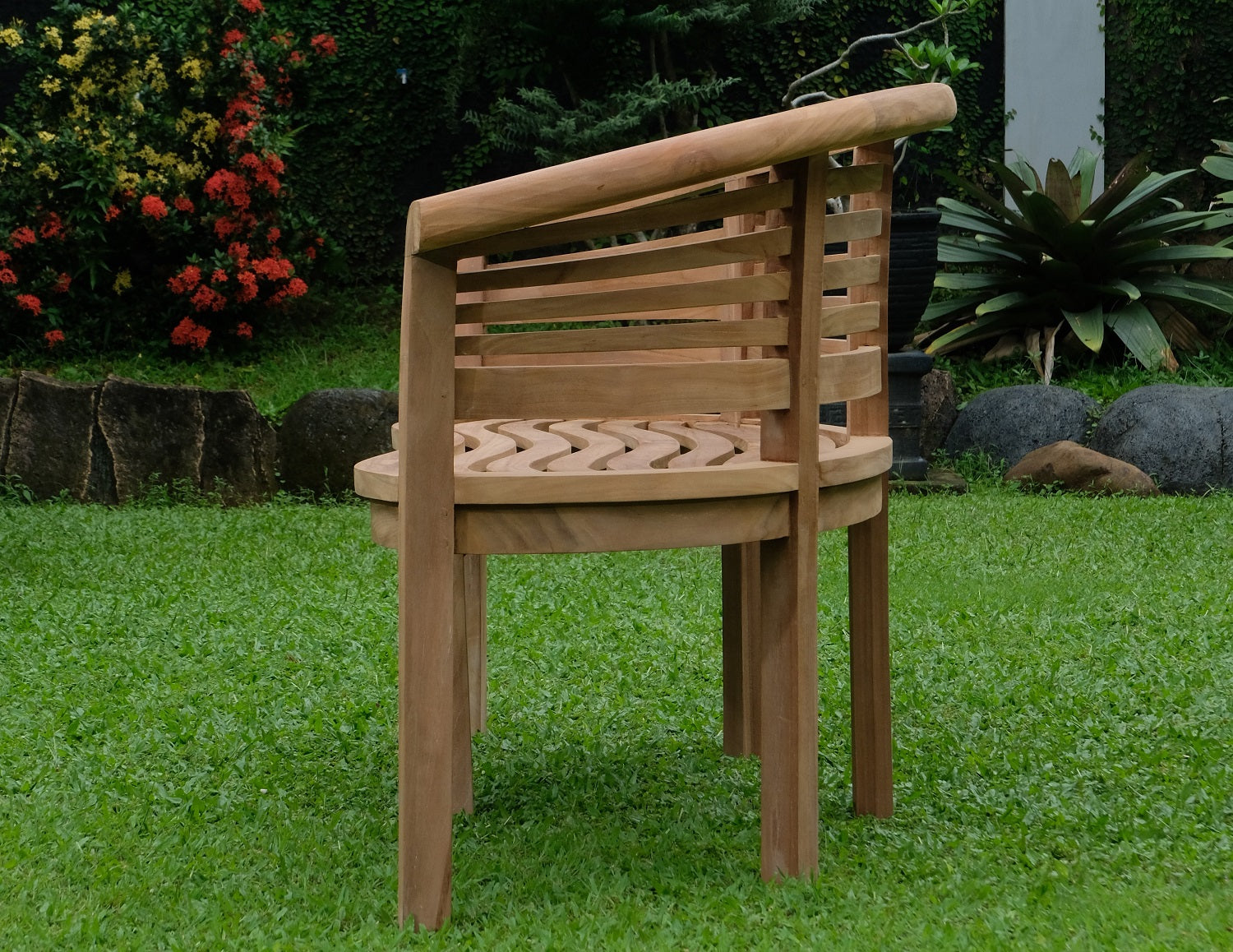 Banana Extra Thick Teak Garden Bench Horizontal Slats, 1.67m ( Outdoor / Patio Bench)