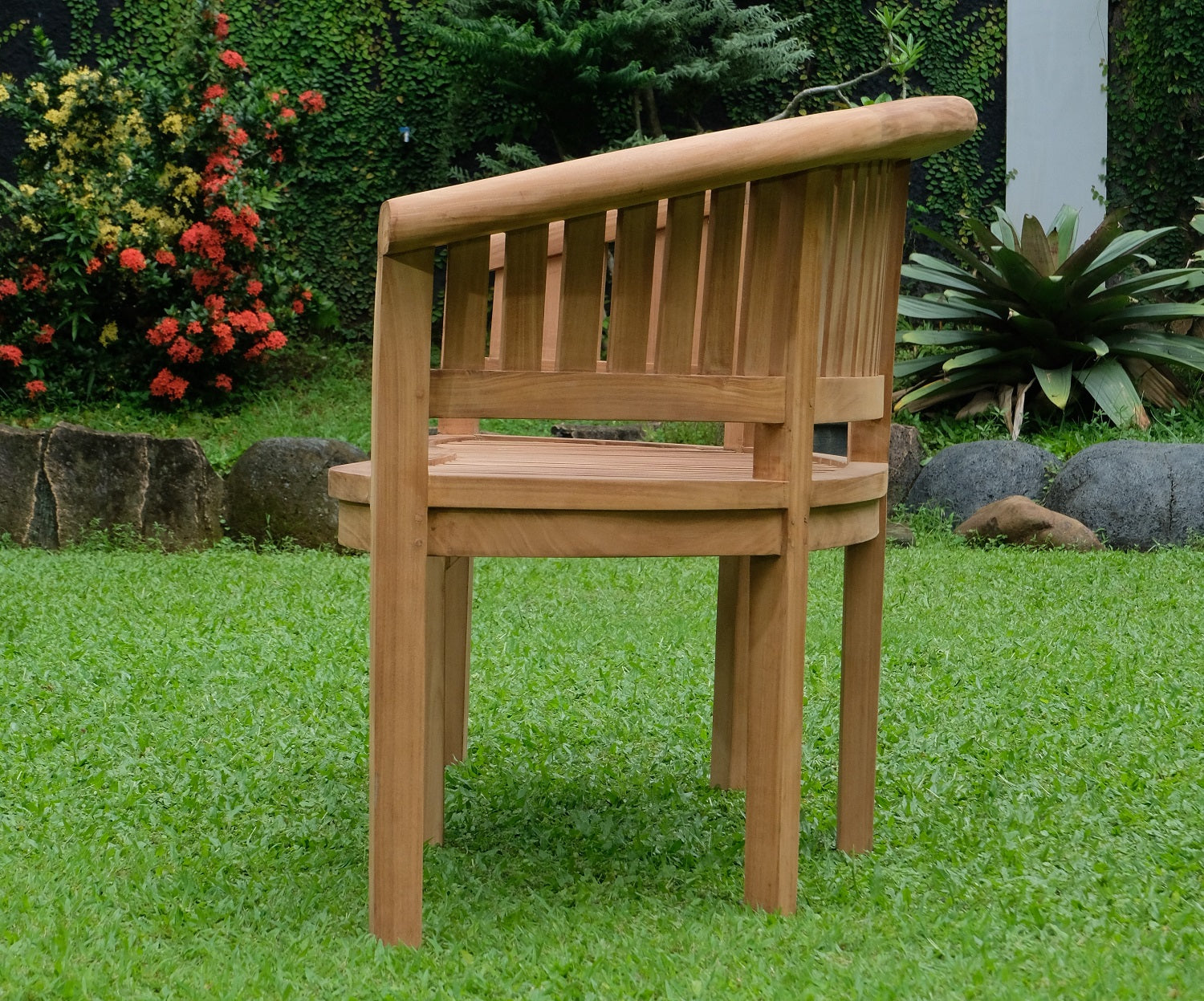 Banana Extra Thick Teak Garden Bench Vertical Slats, 1.67m