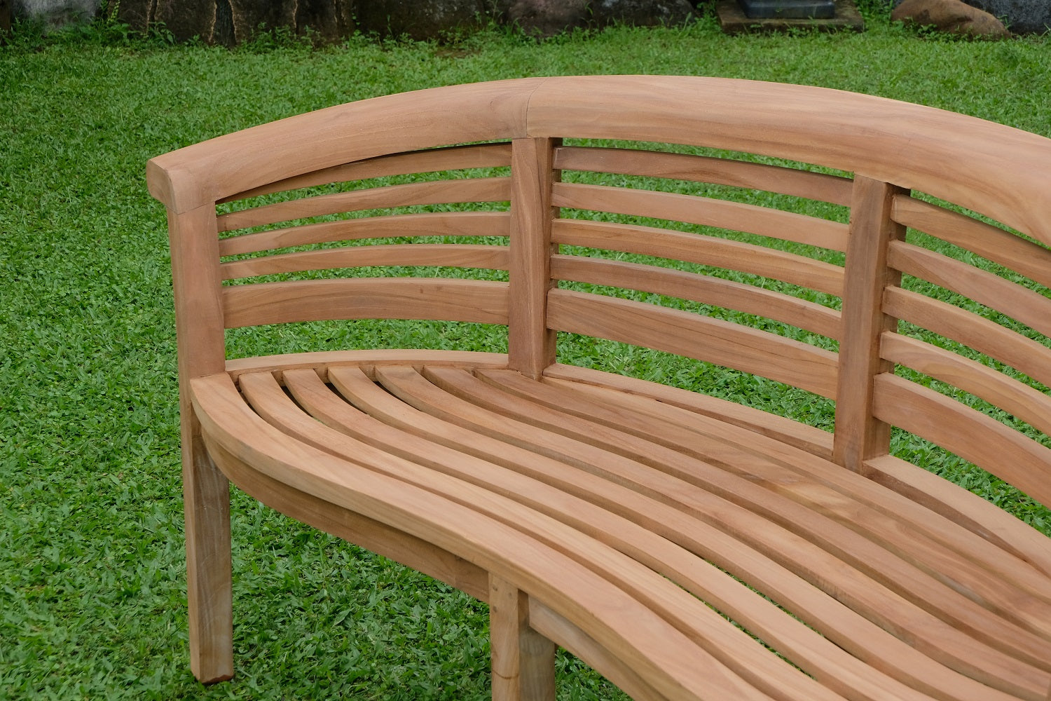 Banana Extra Thick Teak Garden Bench Horizontal Slats, 1.67m ( Outdoor / Patio Bench)