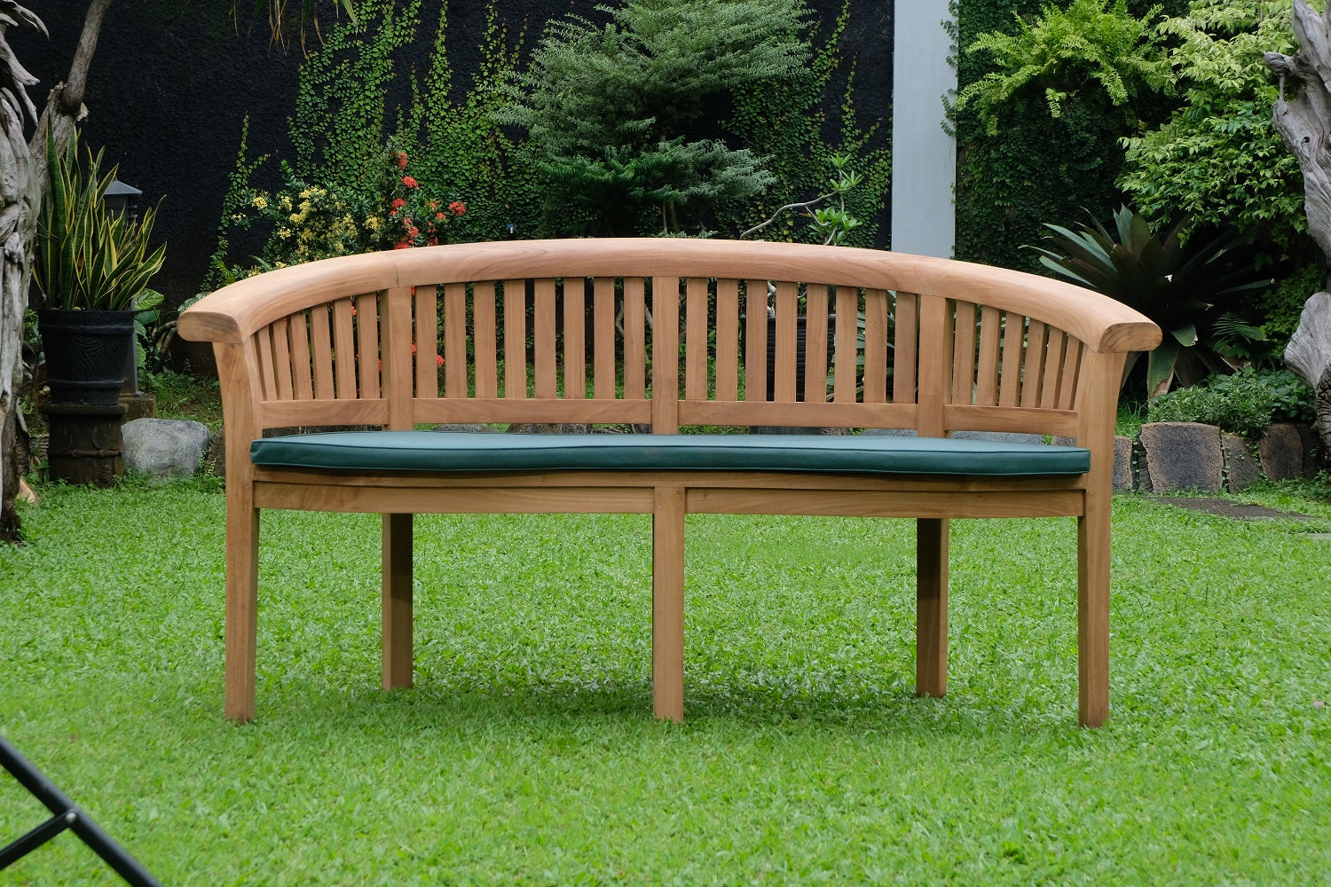 Banana Extra Thick Teak Garden Bench Vertical Slats, 1.67m