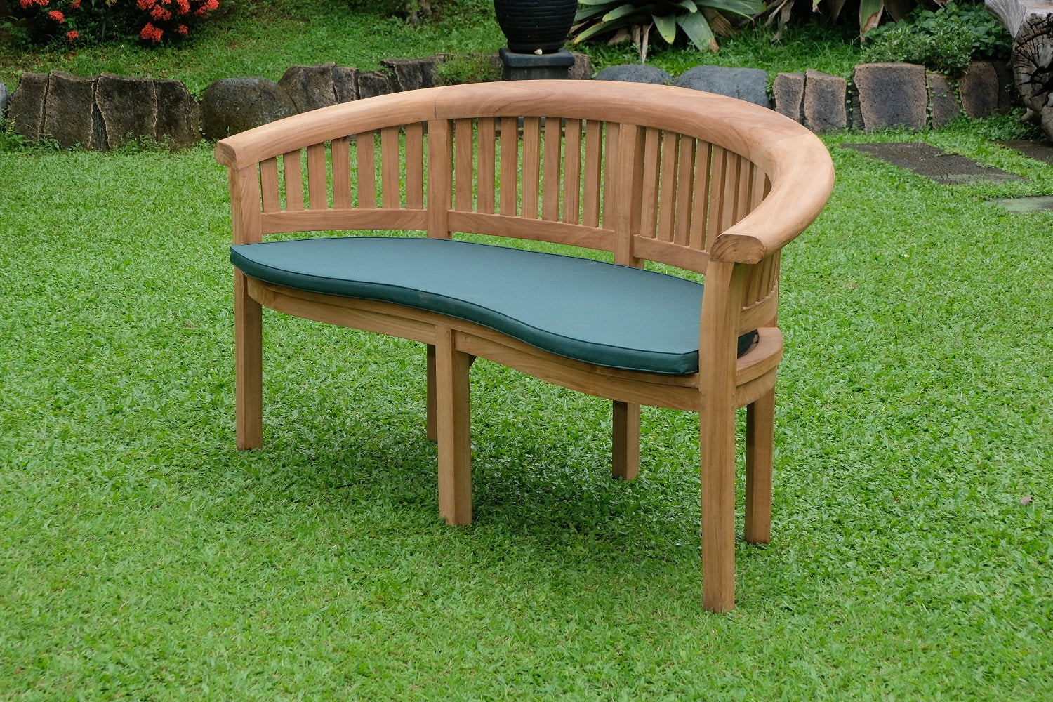 Banana Extra Thick Teak Garden Bench Vertical Slats, 1.67m