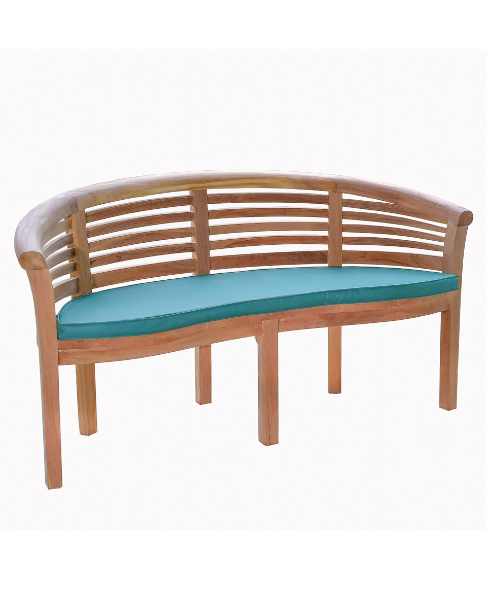 Banana Standard Teak Garden Bench Horizontal Slats, 1.6m