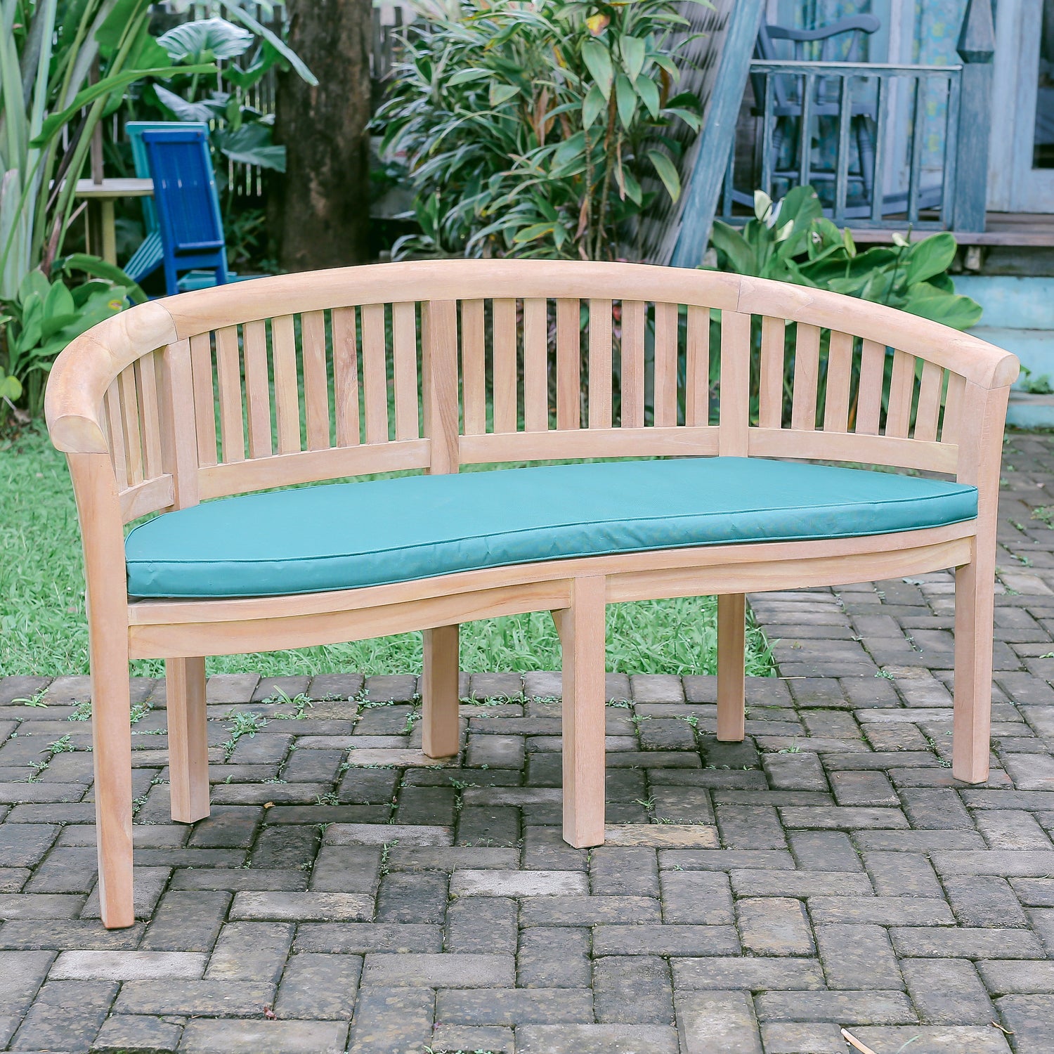Banana Standard Teak Garden Bench Vertical Slats, 1.6m ( Outdoor / Patio Bench)