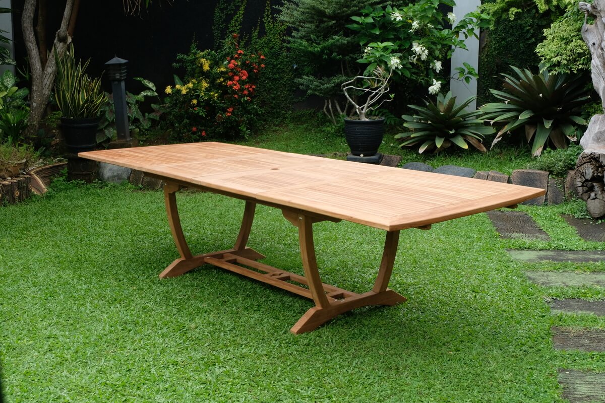 Teak Burnham 10 Seater Extending Table 2m-3m (4cm Thick Top)