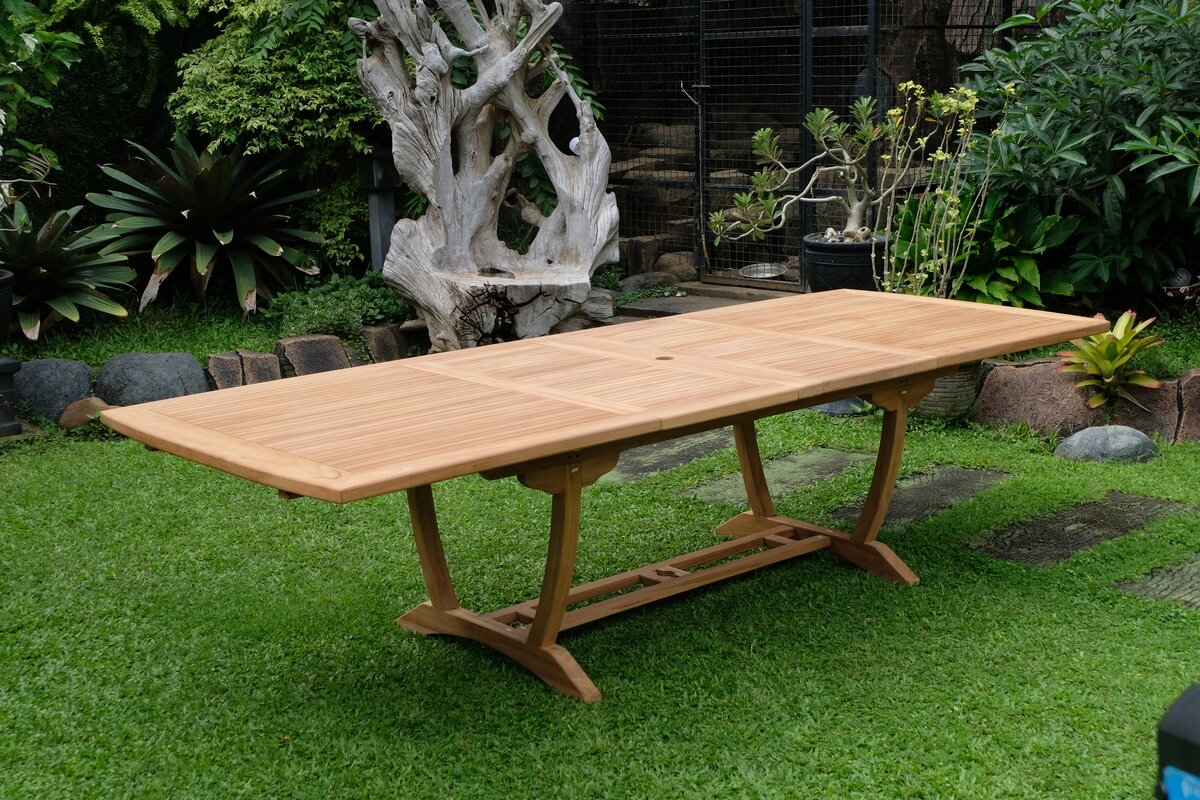 Teak Burnham 10 Seater Extending Table 2m-3m (4cm Thick Top)