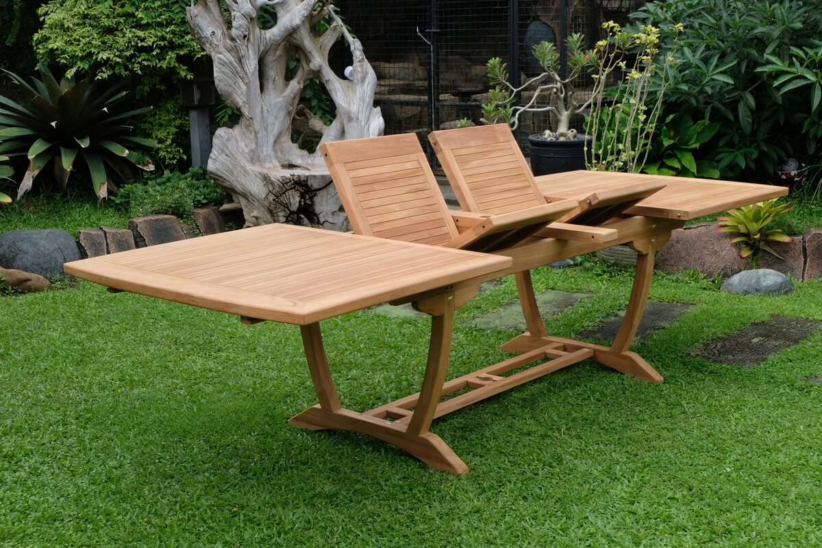 Teak Burnham 10 Seater Extending Table 2m-3m (4cm Thick Top)