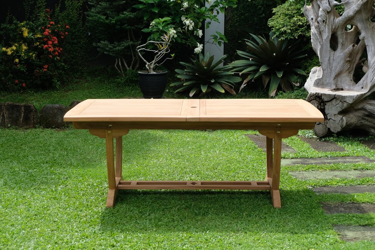Teak Burnham 10 Seater Extending Table 2m-3m (4cm Thick Top)