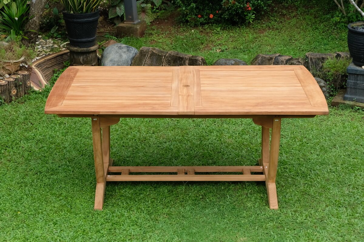 Teak Burnham 8 Seater Extending Table 1.8m-2.4m (4cm Thick Top)