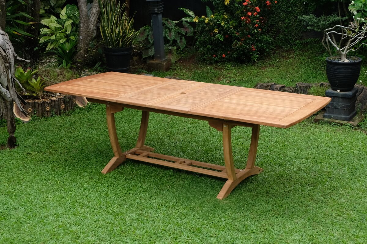 Teak Burnham 8 Seater Extending Table 1.8m-2.4m (4cm Thick Top)
