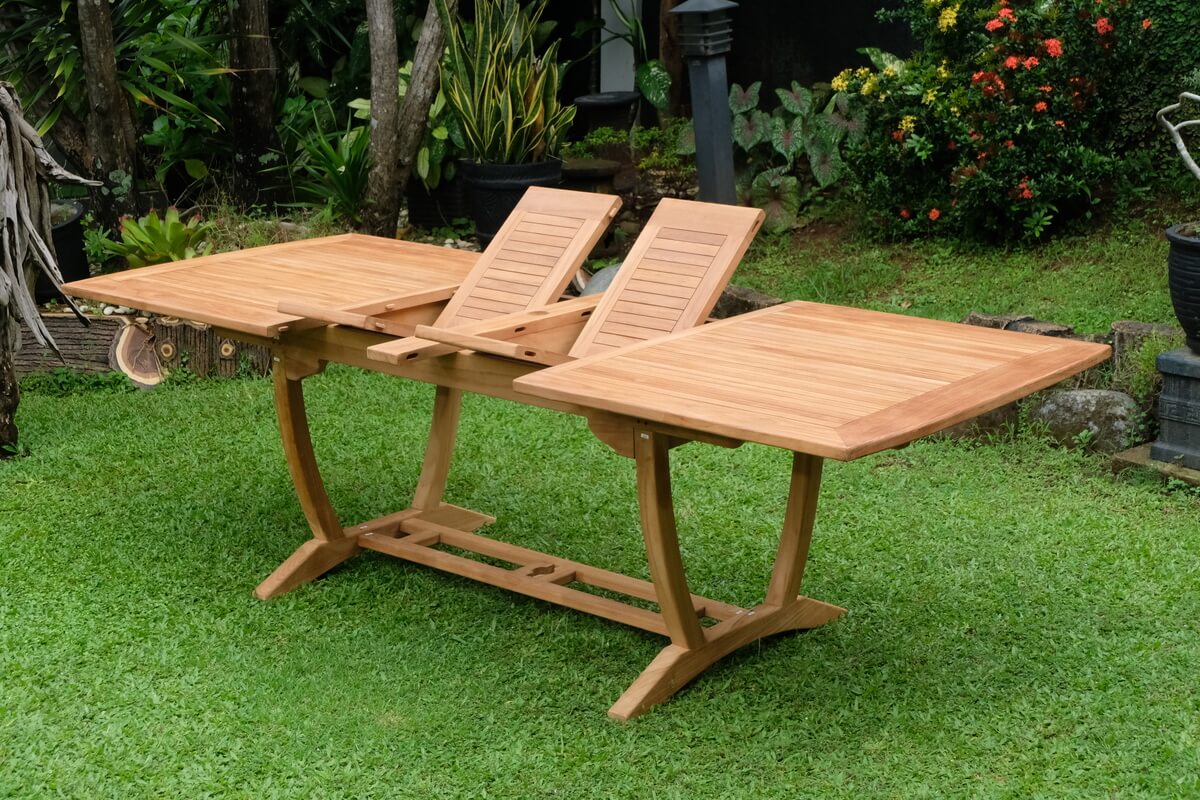 Teak Burnham 8 Seater Extending Table 1.8m-2.4m (4cm Thick Top)