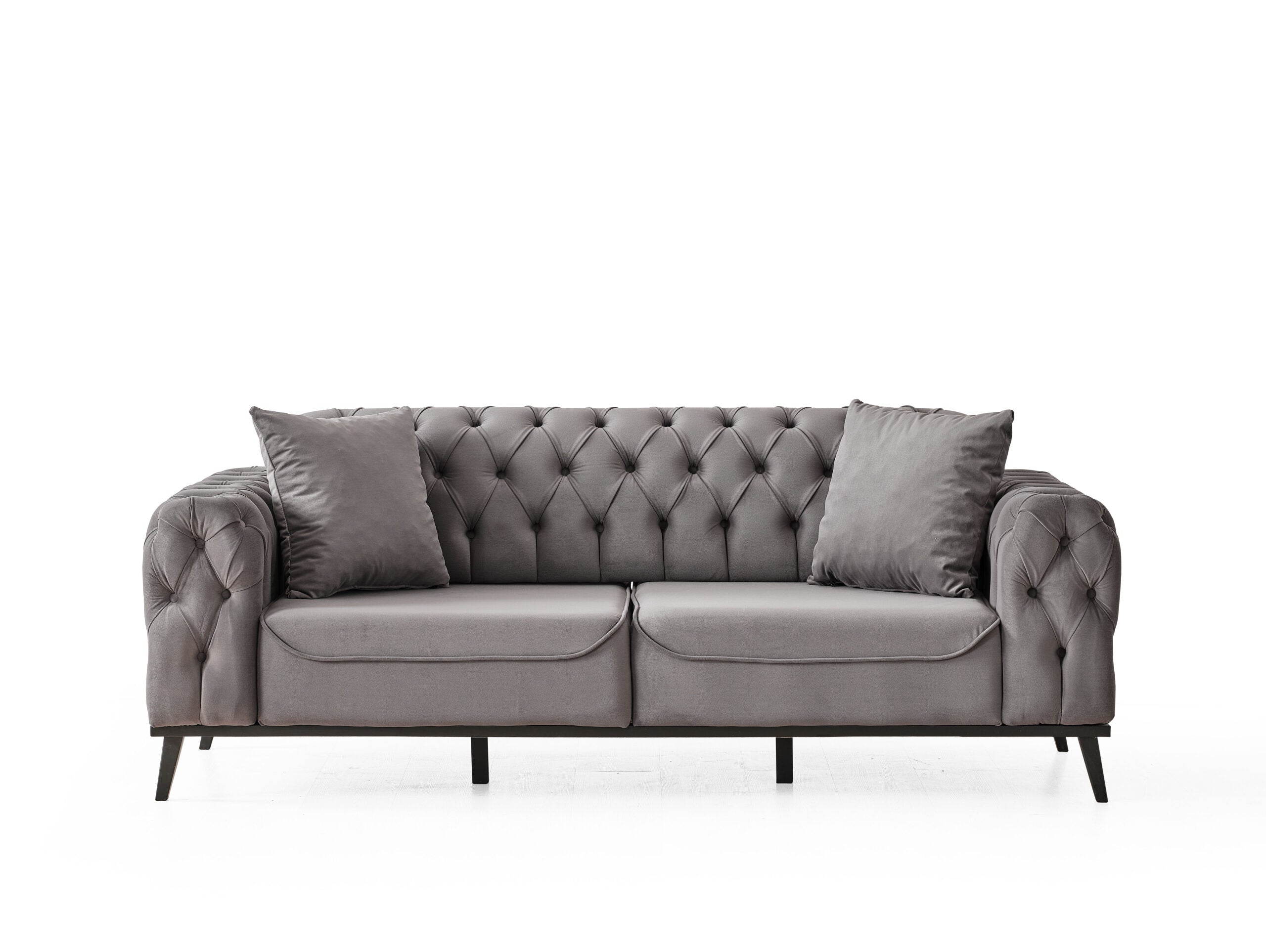 Chesterfield Sofa Set (Grey)