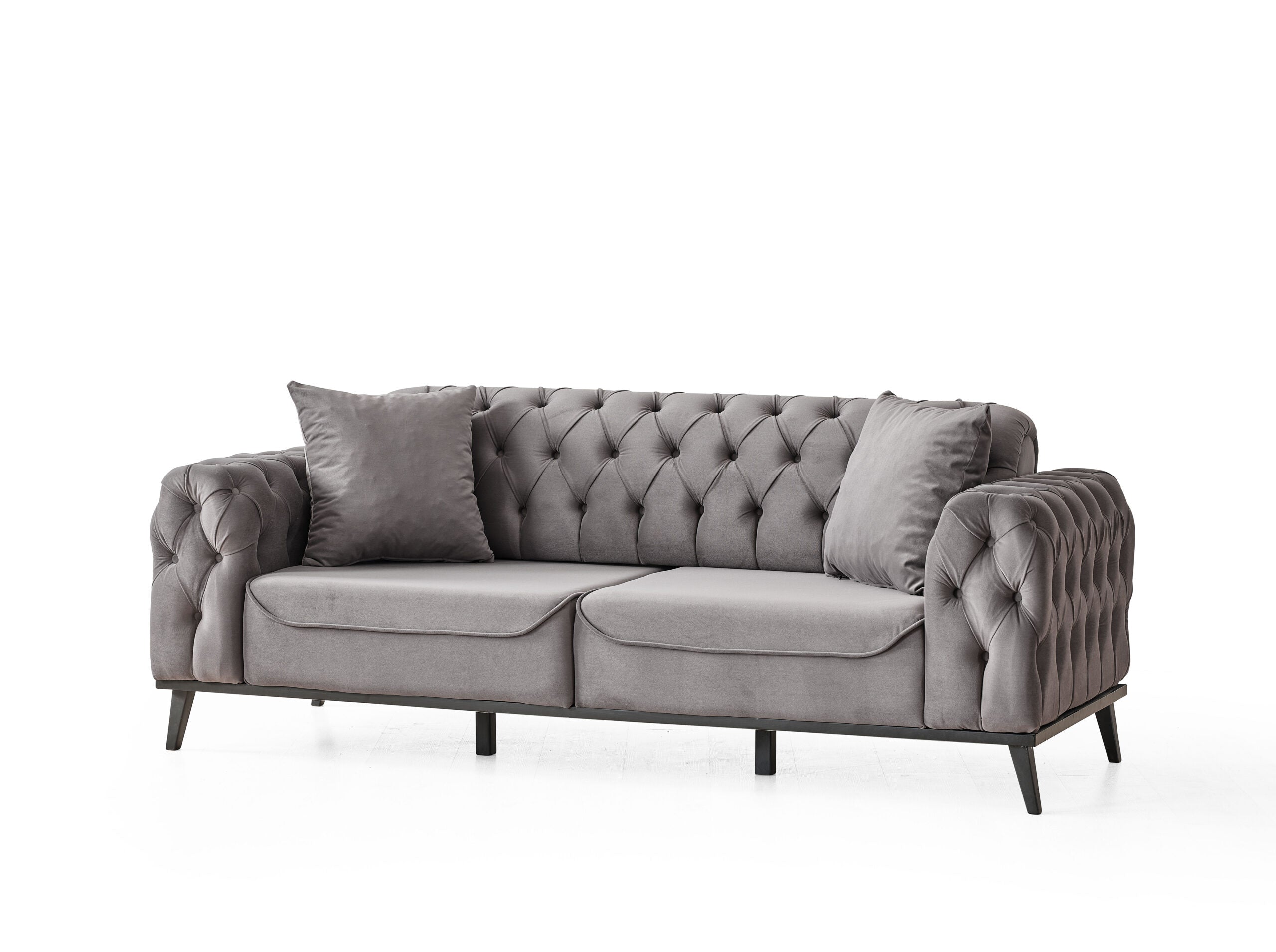 Chesterfield Sofa Set (Grey)
