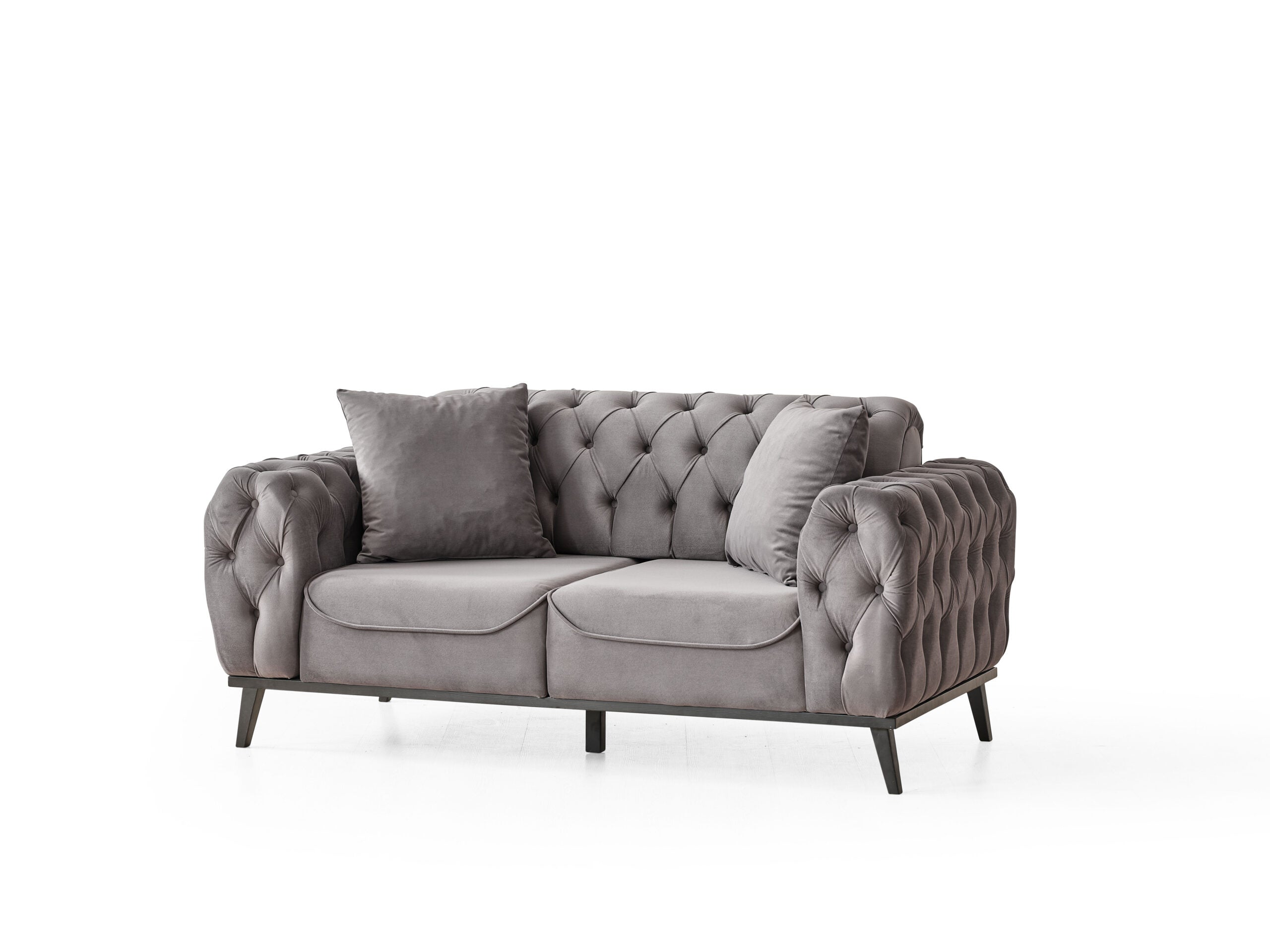 Chesterfield Sofa Set (Grey)
