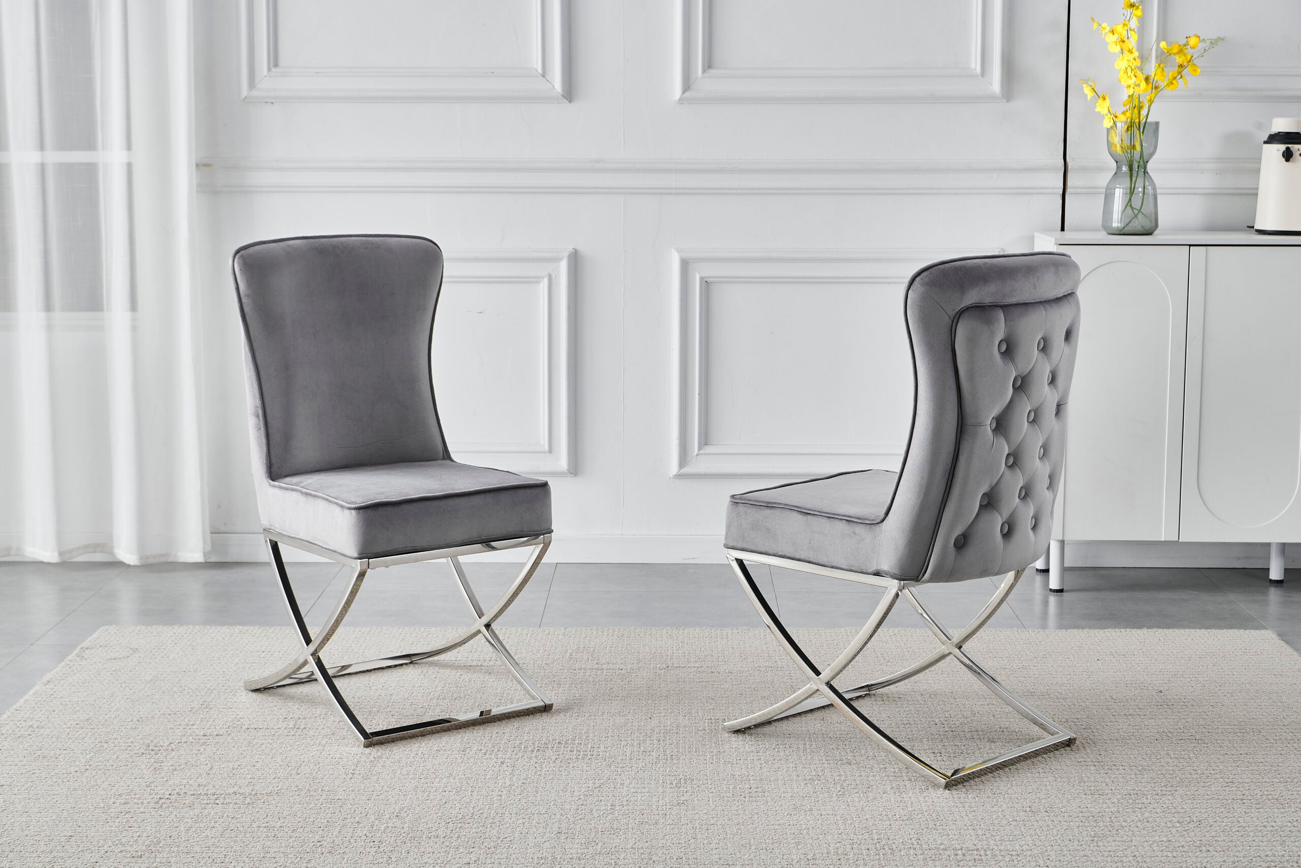 Halmstad 6 Seater Rectangle Marble Table 1.8m with 6 Dining Chairs