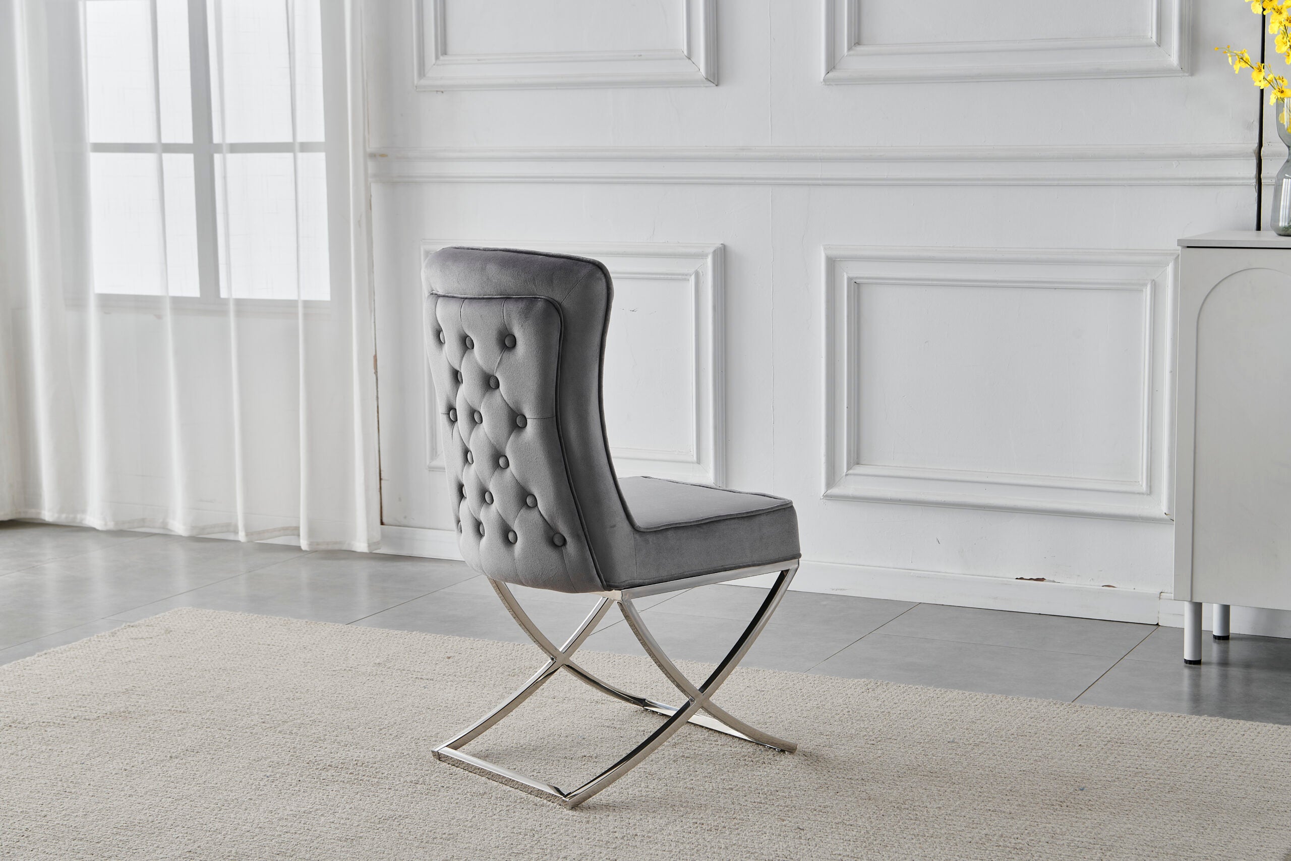 Halmstad 6 Seater Rectangle Marble Table 1.8m with 6 Dining Chairs