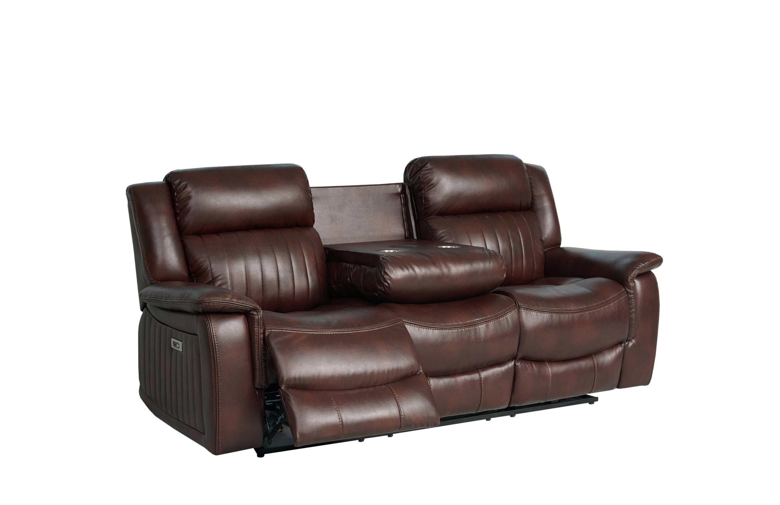 Halmstad Electric / Power Recliner Leather Sofa Set (Brown)