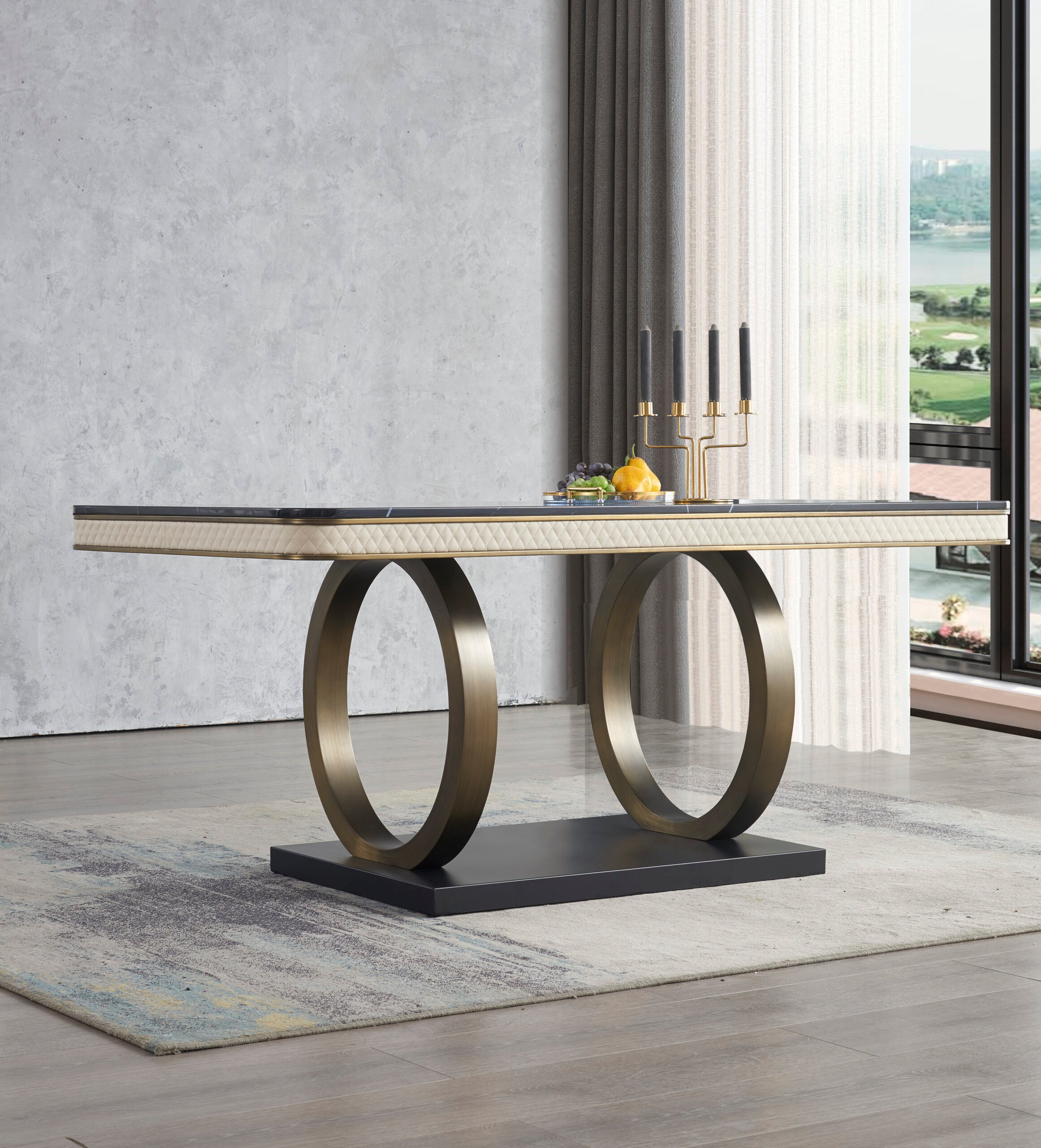 Hampton 6-8 Seater Rect Table 1.8m with Florence Dining Chairs