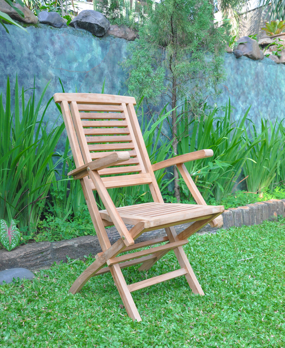Hanton Teak Garden Folding Chair with Arm