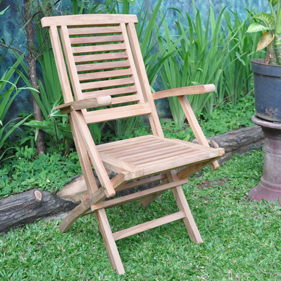 Hanton Teak Garden Folding Chair with Arm