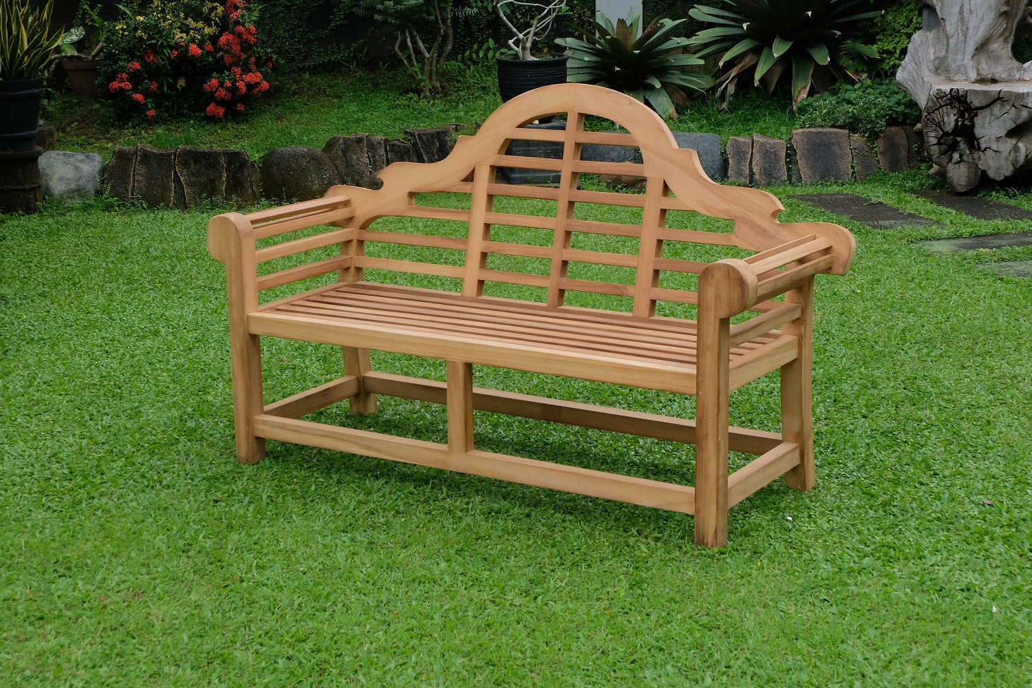 Marlboro 3 Seater Thick Teak Garden Bench, 1.67m ( Outdoor / Patio Bench)