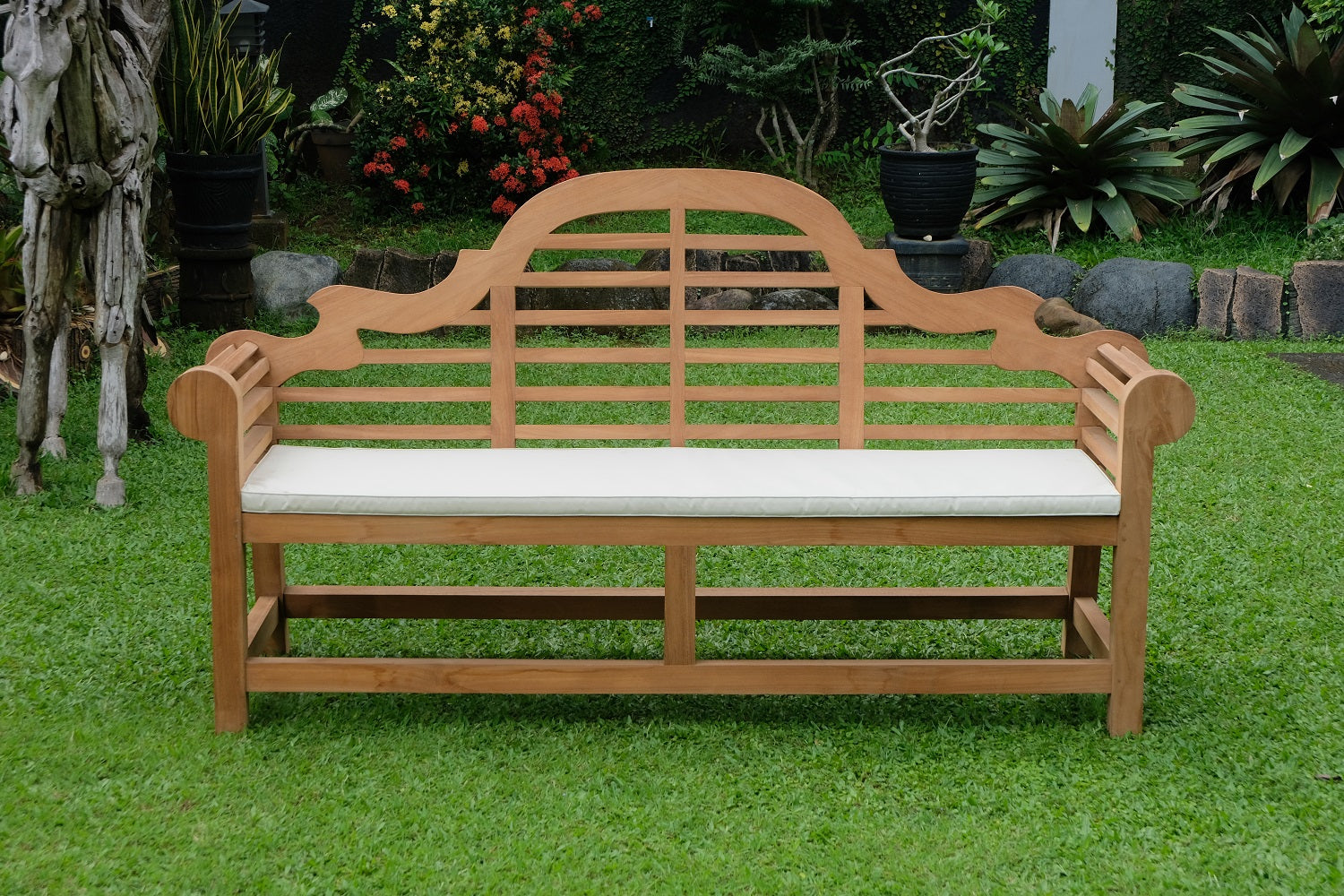 Marlboro 4 Seater Thick Teak Garden Bench, 1.97m ( Outdoor / Patio Bench)