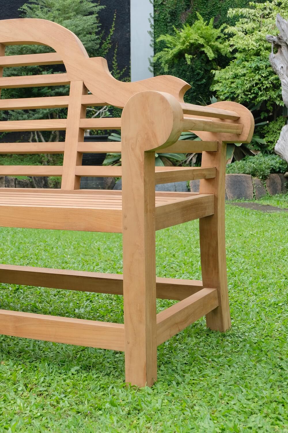 Marlboro 4 Seater Thick Teak Garden Bench, 1.97m ( Outdoor / Patio Bench)