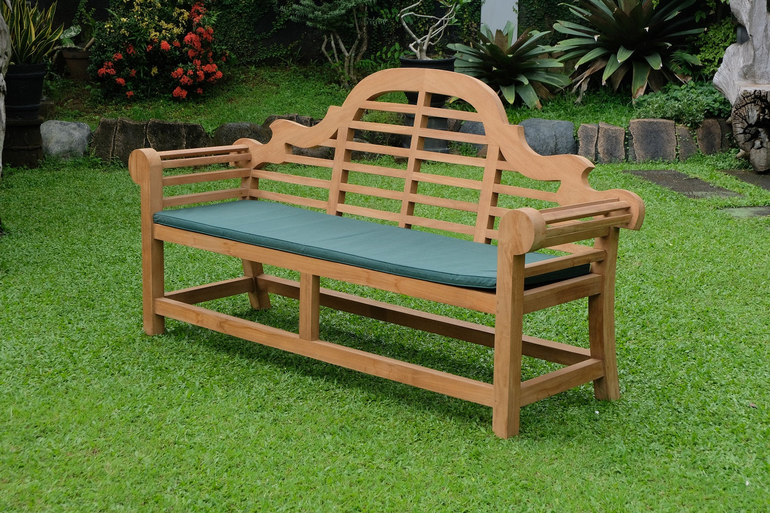 Marlboro 4 Seater Thick Teak Garden Bench, 1.97m ( Outdoor / Patio Bench)
