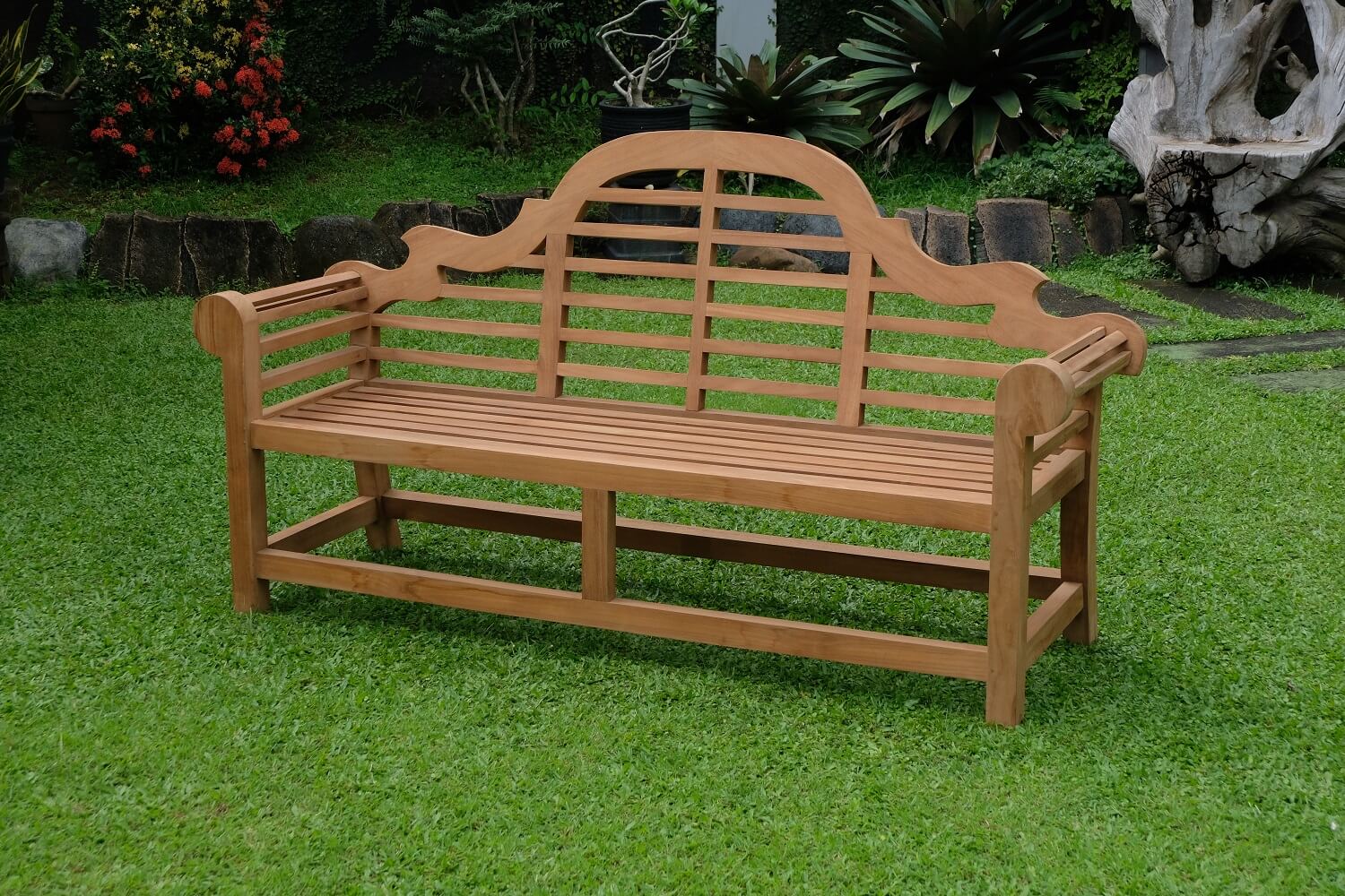 Marlboro 4 Seater Thick Teak Garden Bench, 1.97m ( Outdoor / Patio Bench)