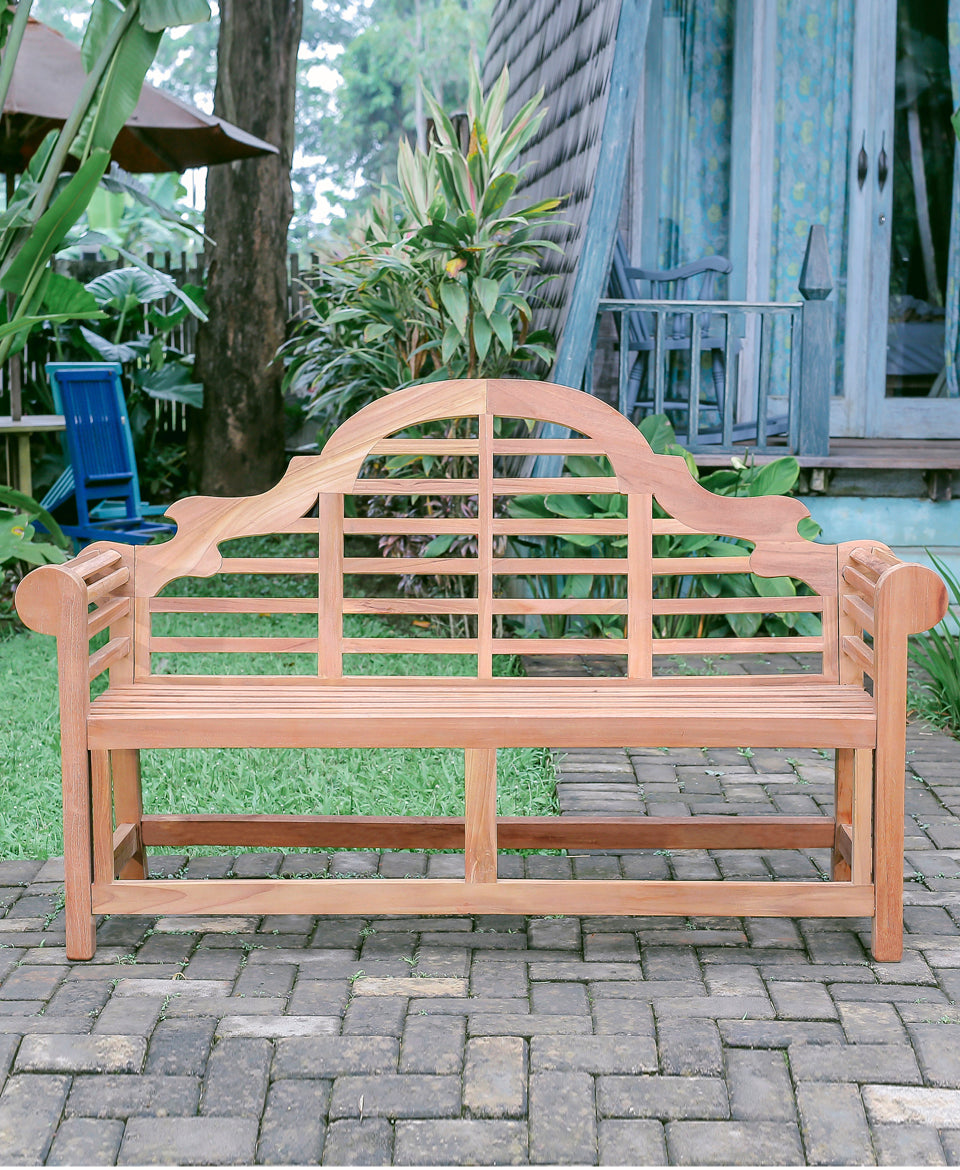Marlboro 3 Seater Standard Teak Garden Bench, 1.5m ( Outdoor / Patio Bench)