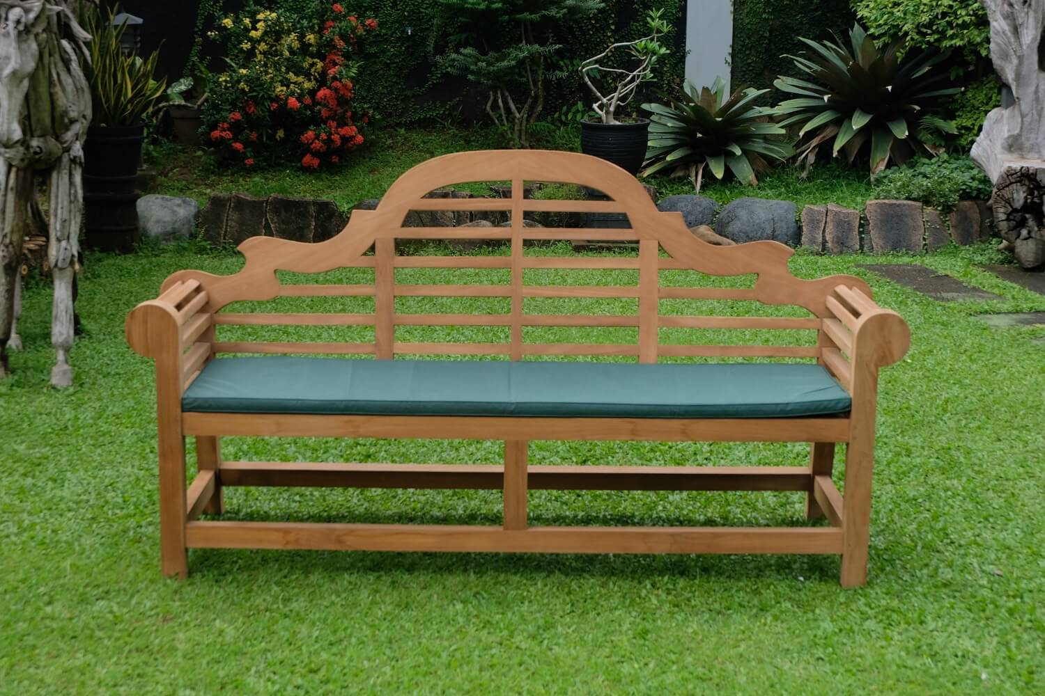 Marlboro 4 Seater Thick Teak Garden Bench, 1.97m ( Outdoor / Patio Bench)