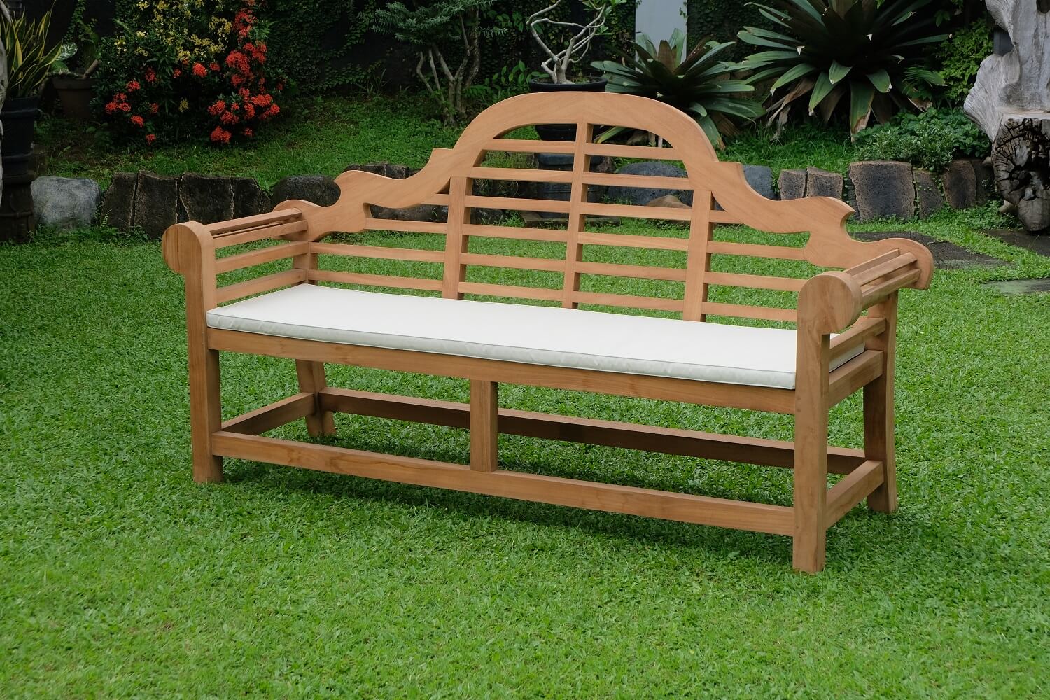 Marlboro 4 Seater Thick Teak Garden Bench, 1.97m ( Outdoor / Patio Bench)