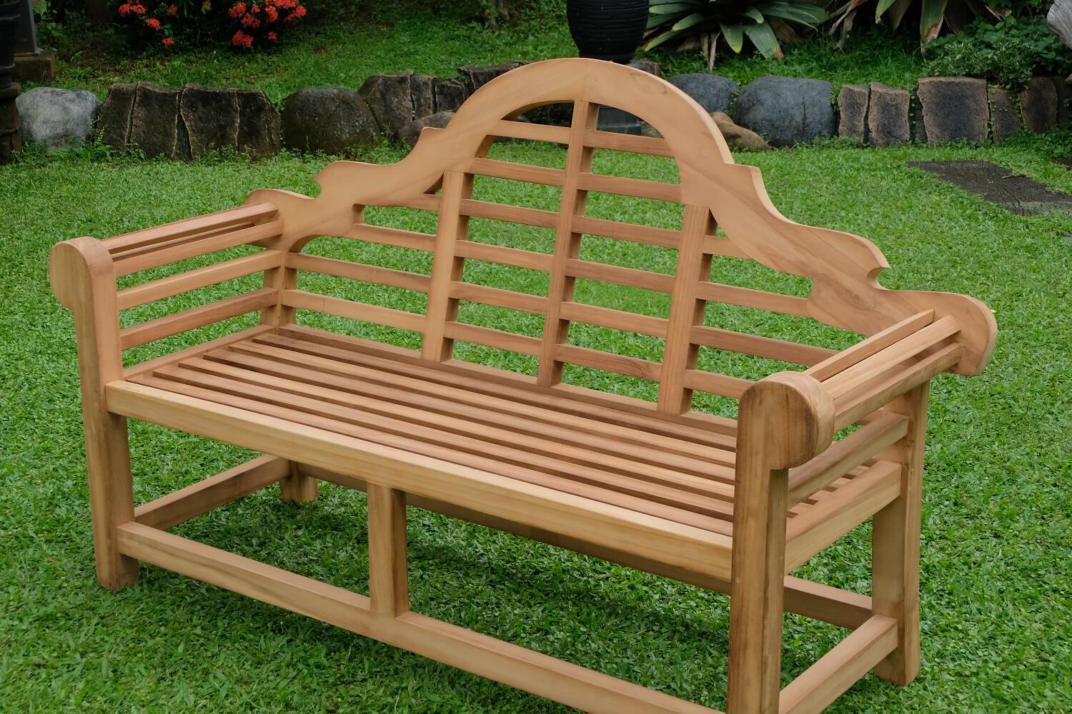 Marlboro 3 Seater Thick Teak Garden Bench, 1.67m ( Outdoor / Patio Bench)