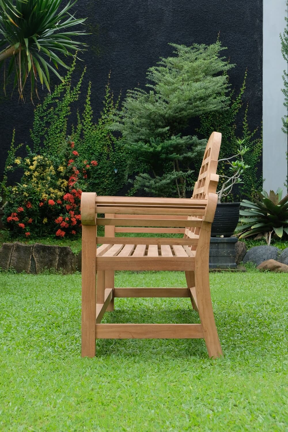 Marlboro 4 Seater Thick Teak Garden Bench, 1.97m ( Outdoor / Patio Bench)
