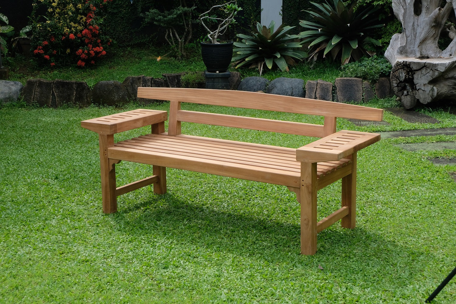 Nevada 3 Seater Extra Thick Teak Garden Bench 1.7m ( Outdoor / Patio Bench)