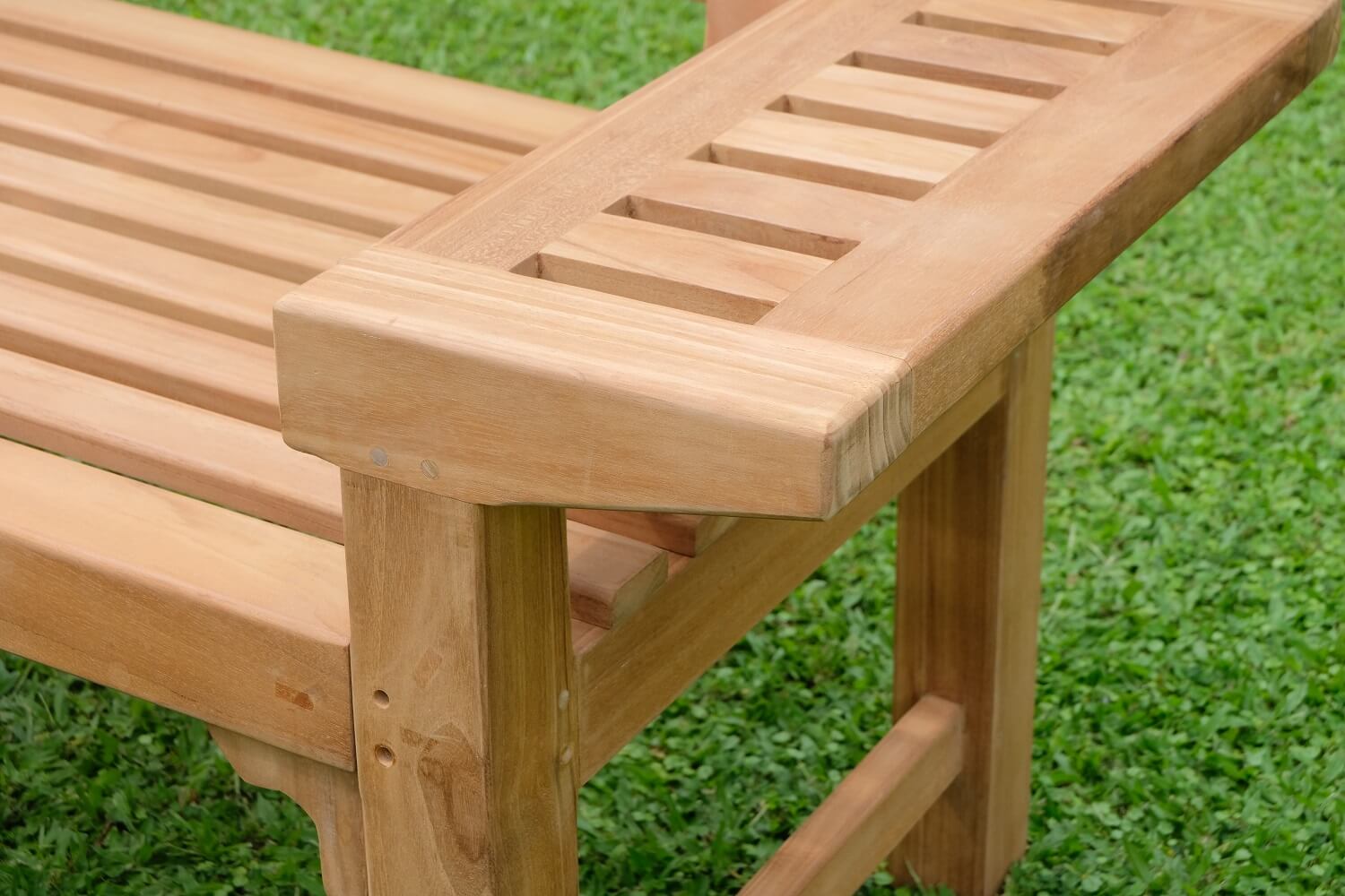 Nevada 3 Seater Extra Thick Teak Garden Bench 1.7m ( Outdoor / Patio Bench)