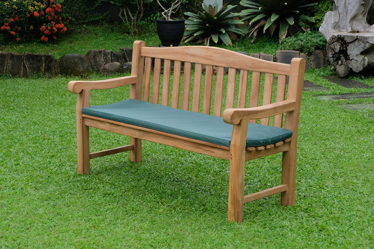 Oxford 3 Seater Thick Teak Garden Bench, 1.5m ( Outdoor / Patio Bench)