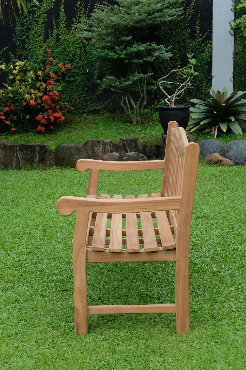 Oxford 3 Seater Thick Teak Garden Bench, 1.5m ( Outdoor / Patio Bench)