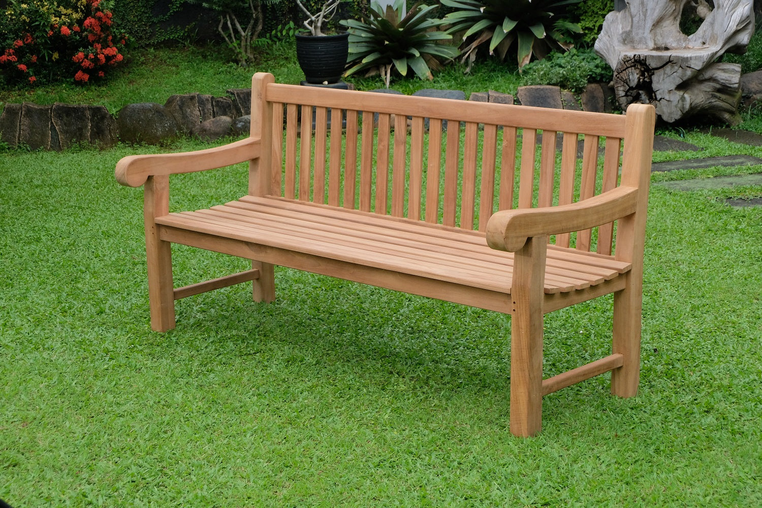 Salisbury 4 Seater Thick Teak Garden Bench, 1.8m ( Outdoor / Patio Bench)