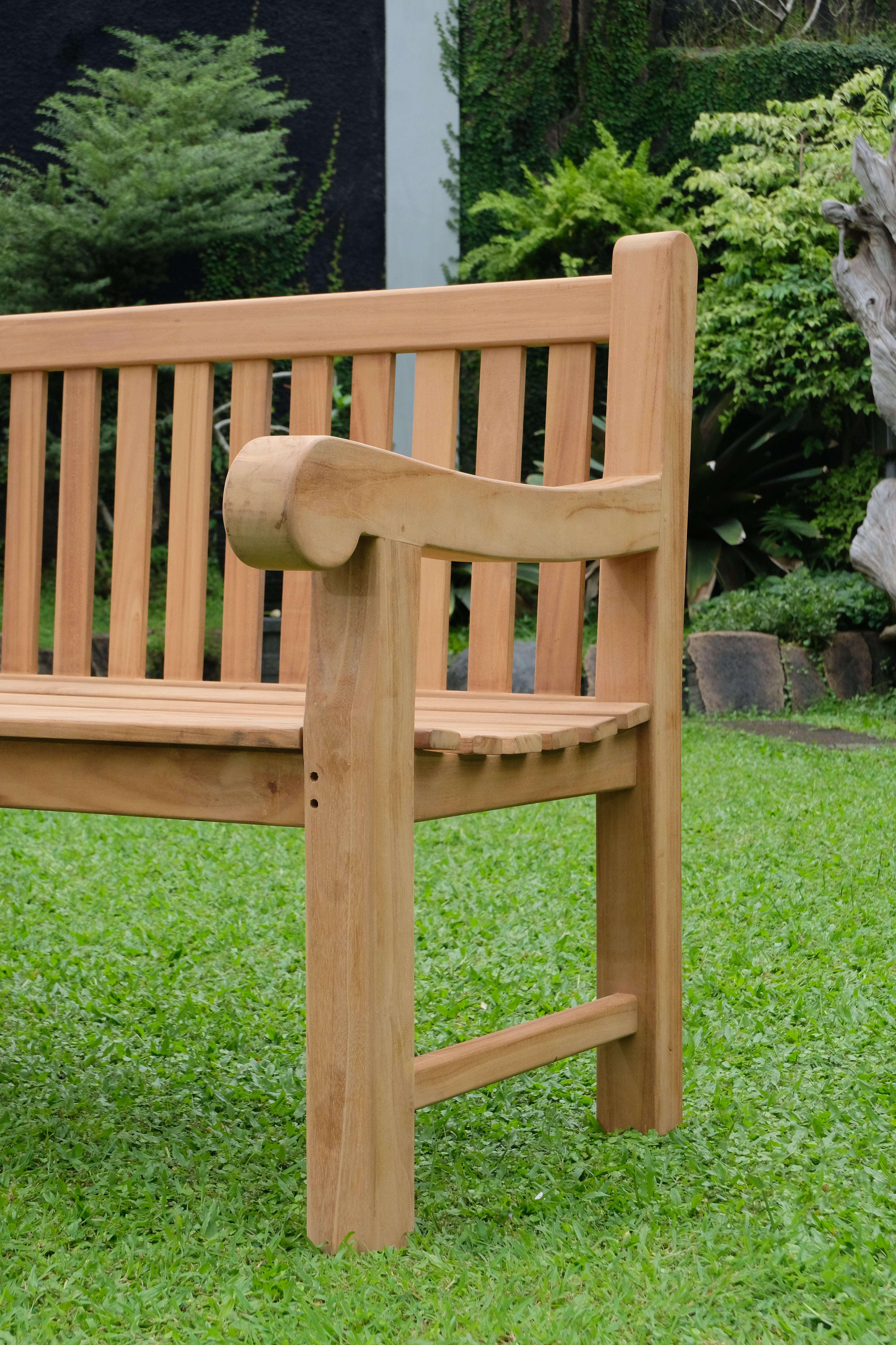 Salisbury 3 Seater Thick Teak Garden Bench, 1.5m ( Outdoor / Patio Bench)