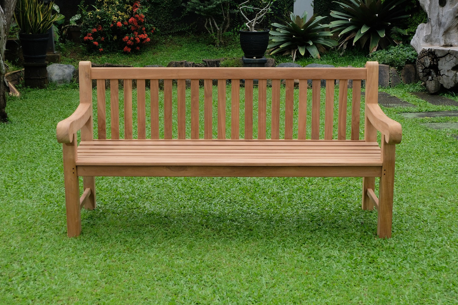 Salisbury 4 Seater Thick Teak Garden Bench, 1.8m ( Outdoor / Patio Bench)