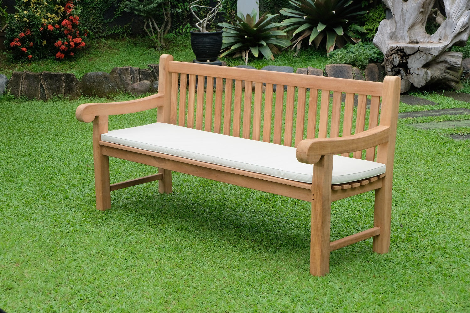 Salisbury 4 Seater Thick Teak Garden Bench, 1.8m ( Outdoor / Patio Bench)