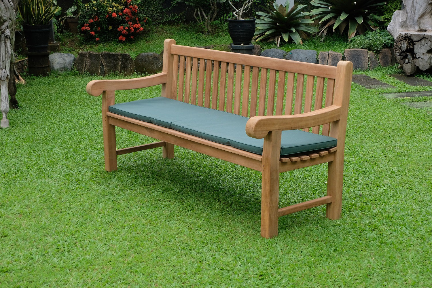 Salisbury 4 Seater Thick Teak Garden Bench, 1.8m ( Outdoor / Patio Bench)