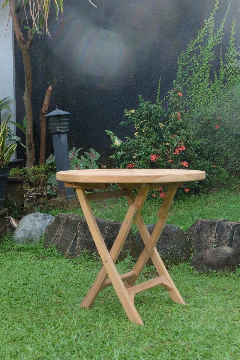 Teak Sunburst Table 80cm (4cm Thick Top)